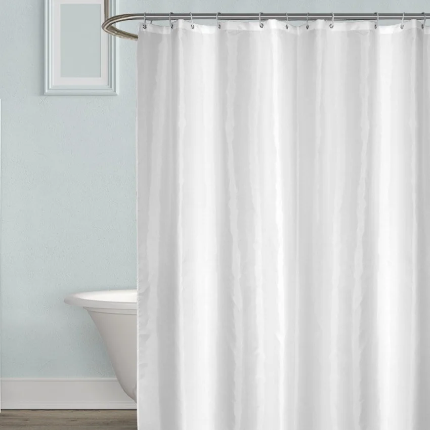 White Shower Curtains Waterproof Thick Solid Bath Curtains For Bathroom Bathtub Large Wide Bathing Cover 12 Hooks rideau de bain