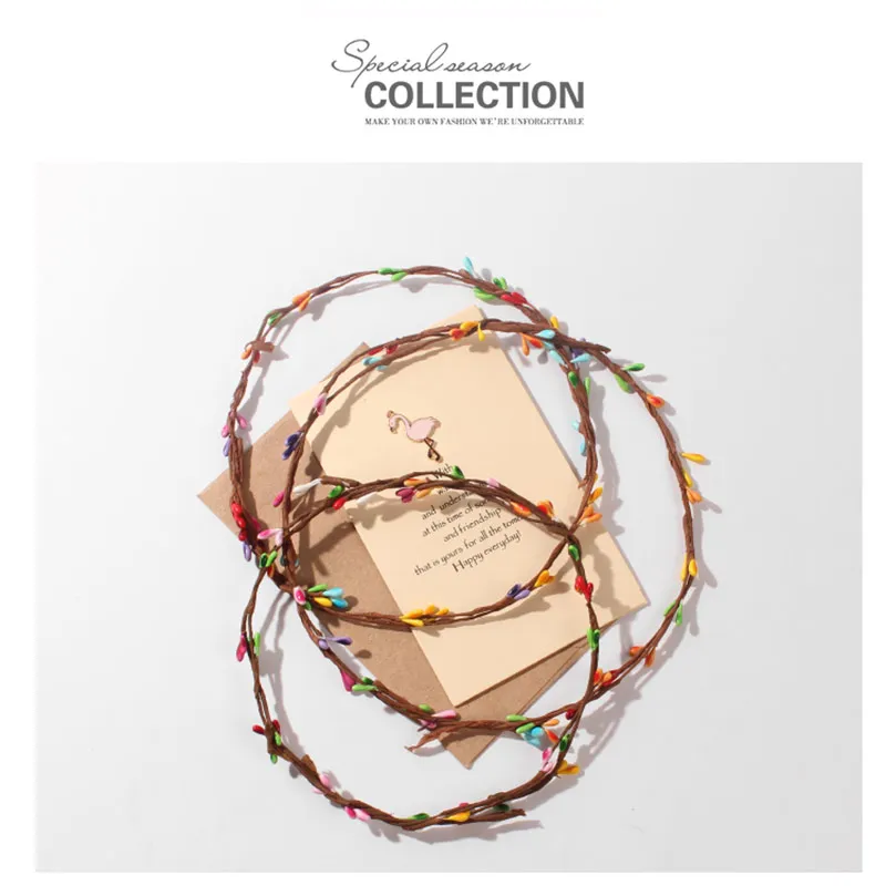 2 Stuks Kunstmatige Krans Hoofddeksels Rotan Bloem Voor Home Party Diy Decoratie Fotografie Props Achtergrond Decoratie Accessoires