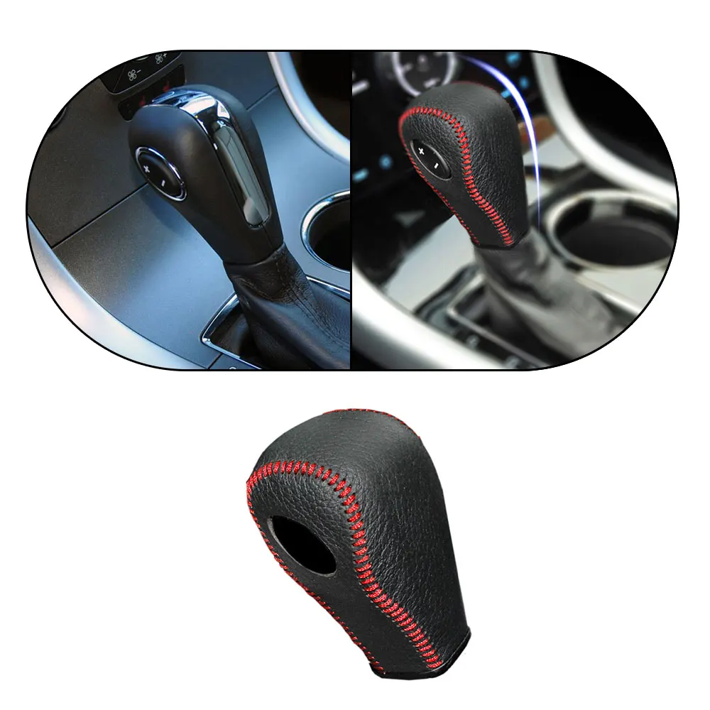 Car Gear Cover PU Leather For FORD Edge 3.5 2011-2013 Explorer 3.5 2011-2013 Gear Shift Knob Cover Car Interior Accessories