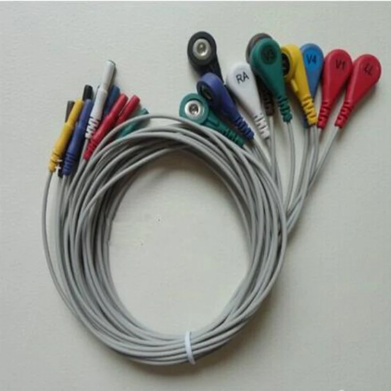 2023 Free Shipping New Item Holter Cable 10 Leads ECG Leadwire,10Leadwires,AHA Standard Used for Holter ECG Machine Medical Wire