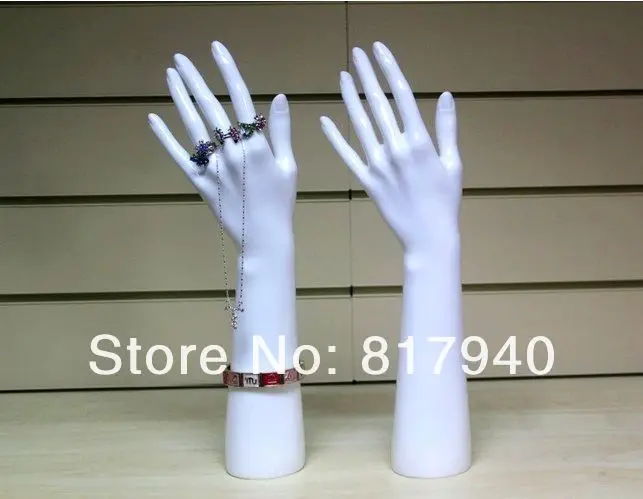 Unbreakable PE Realistic White Female Mannequin Manikin Hand For Ring/Bracelet/ Jewelry Display