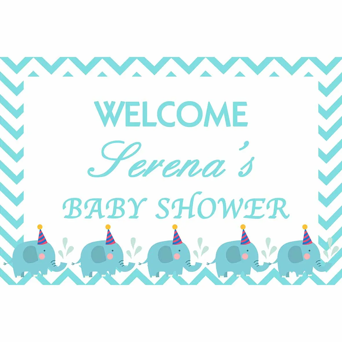 Allenjoy กล้องถ่ายภาพพื้นหลังแถบสีฟ้าช้างการ์ตูน Baptism Professional เทศกาลฉากหลังการถ่ายภาพ