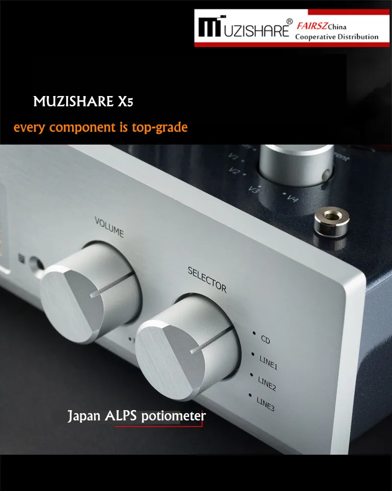 MUZISHARE X5 Intergrated Tube Amplifier EL34 Handmade Scaffolding Push-Pull Vacuum Tube Amps 110/240V