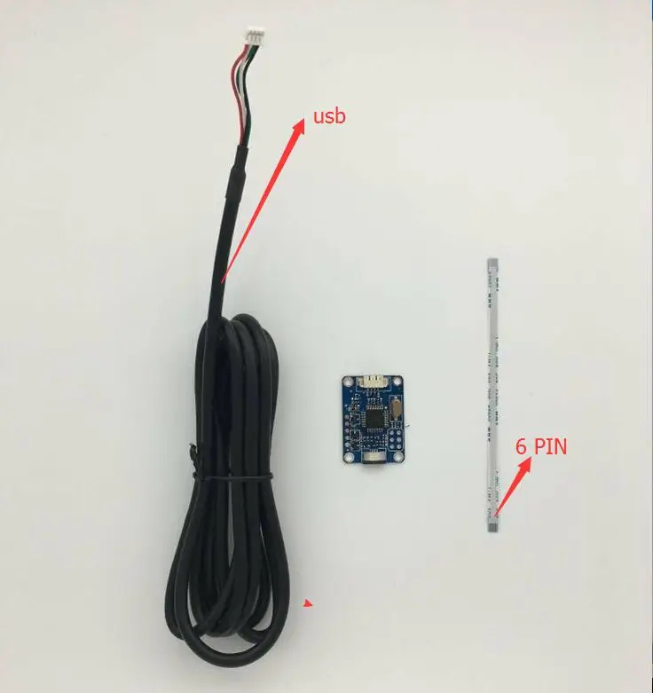 بطاقة تحكم usb FPC مع شاشة لمس سعوية ، 6 سنون ، لنظام التشغيل Windows 7 ، 8 ، 10 ، محرك أقراص مجاني