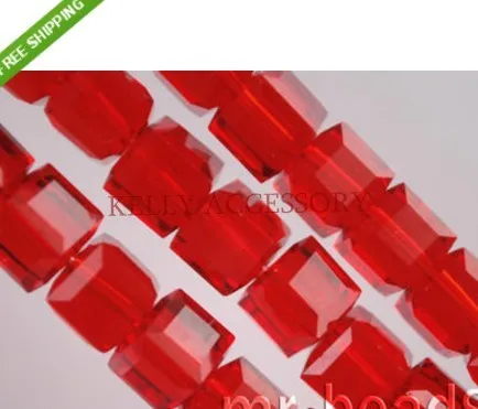 

AAA Quality 100pcs/lot 10mm Red Cube Loose Crystal Glass Beads Charm Square Beads Craft Bracelet DIY Beads For Jewelry Making