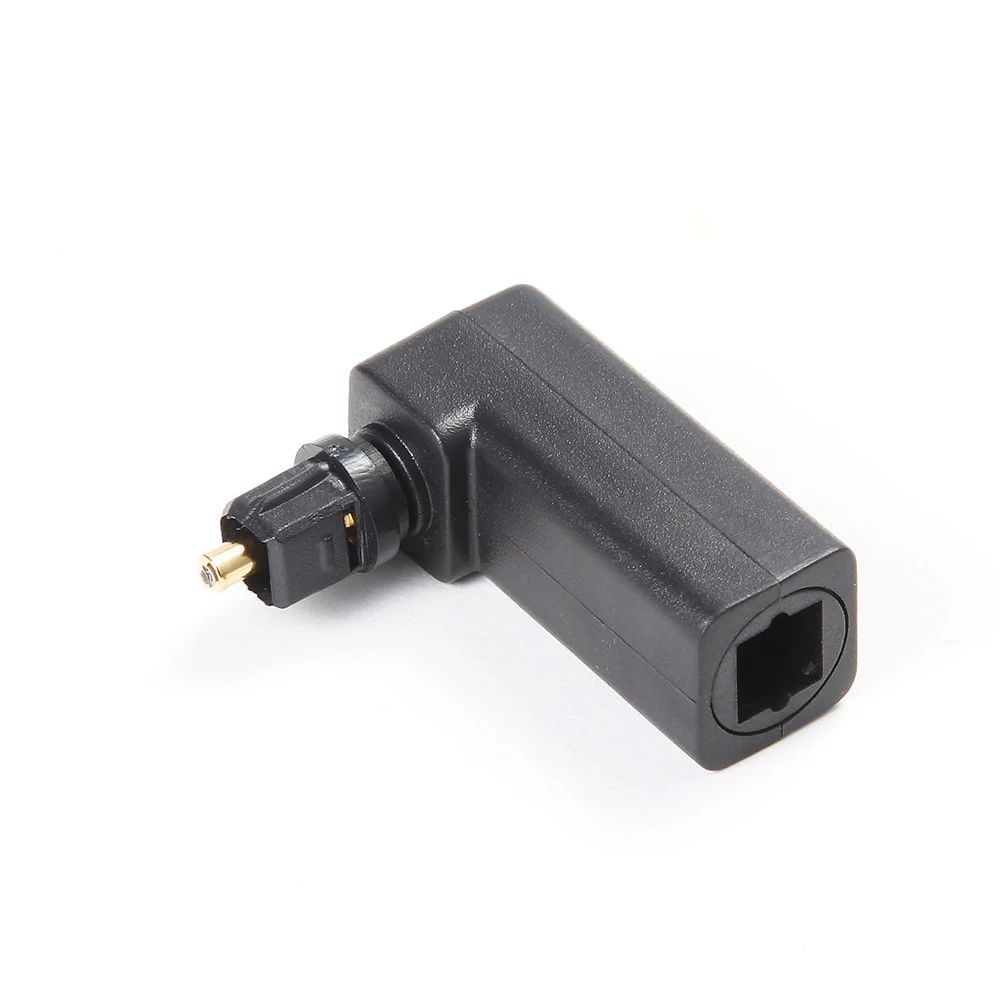 Emk spdif conector óptico toslink, cabo adaptador de áudio óptico de 90 graus macho para fêmea, ângulo reto, áudio estéreo 360 gira