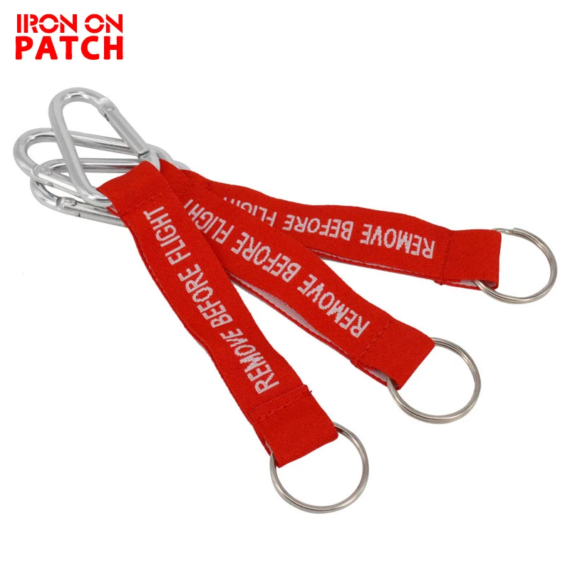 Remove Before Flight Key Chains Llaveros Hombre Red Embroidery Aviation Gifts OEM Key Chains Jewelry Keyring Chain 3 PCS/LOT