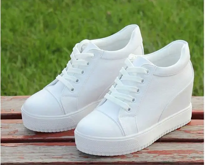 Black White Hidden Wedge Heels sneakers Casual Shoes Woman high Platform Shoes Women\'s High heels wedges Shoes For Women