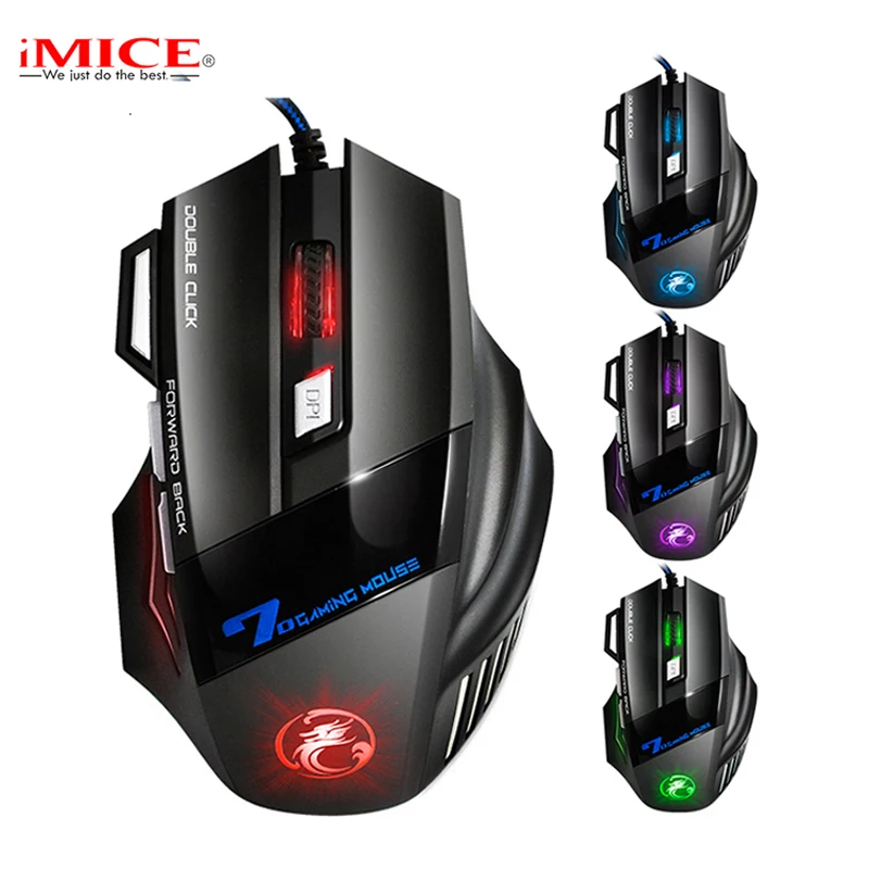 Professional Double Click 7 Buttons 3200DPI Gaming Mouse USB Wired Optical Computer Game Mouse Mice for PC Laptop for CSGO LOL