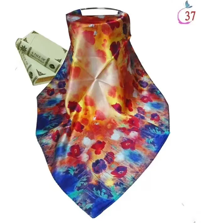 2018 100% mulberry silk multipurpose womens square SCARF scarves handbag accessorry #4036