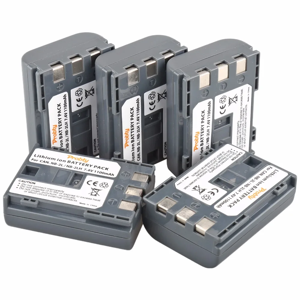 5Pcs Probty NB-2LH NB-2L NB 2L ReChargeable Battery for Canon PowerShot S80 S70 S60 S50 S45 S40 S30 G9 G7 DC420 DC410 Camera