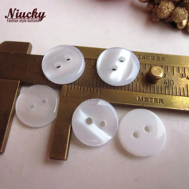 Niucky 10mm - 12mm 20L 2 Holes Double-deck Ripple Bread Shirt Buttons for Sewing Basic Resin Clothing Button R0101-013