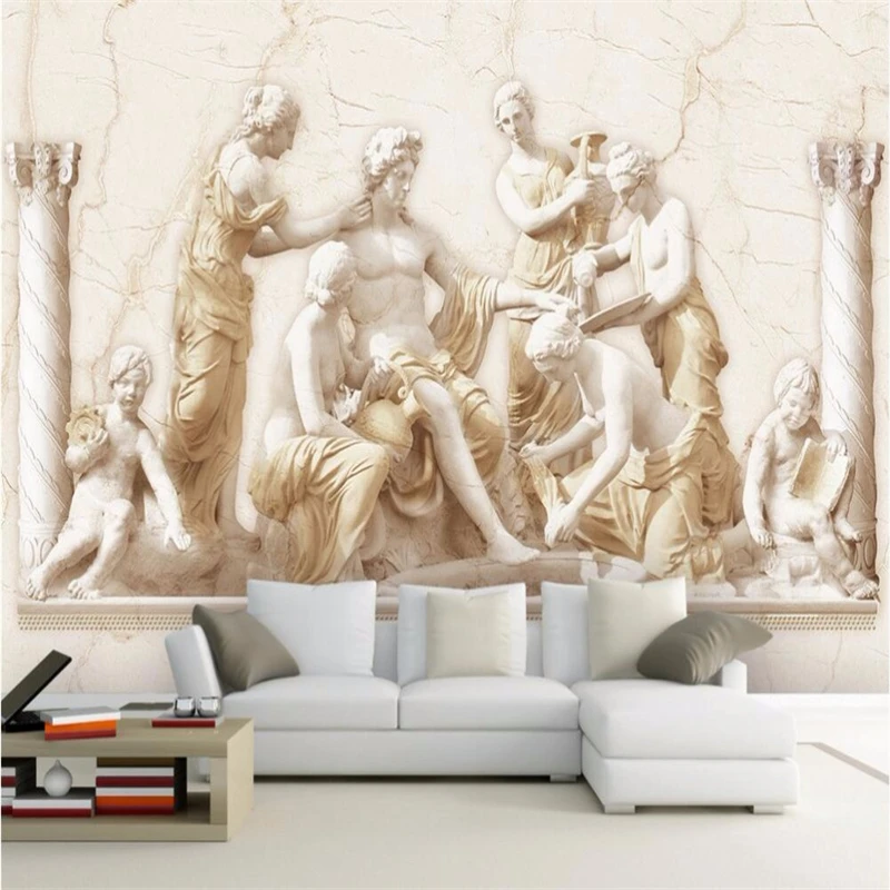 beibehang Custom photo wall paper Roman relief classical art background large mural 3d wall wallpaper painting for living room