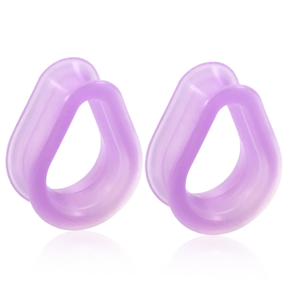 1Pair Silicone Flexible Ear Plugs Ear Piercing Water Drop Thin Double Flared Flesh Tunnel Ear Gauge Expander Stretcher Earrings