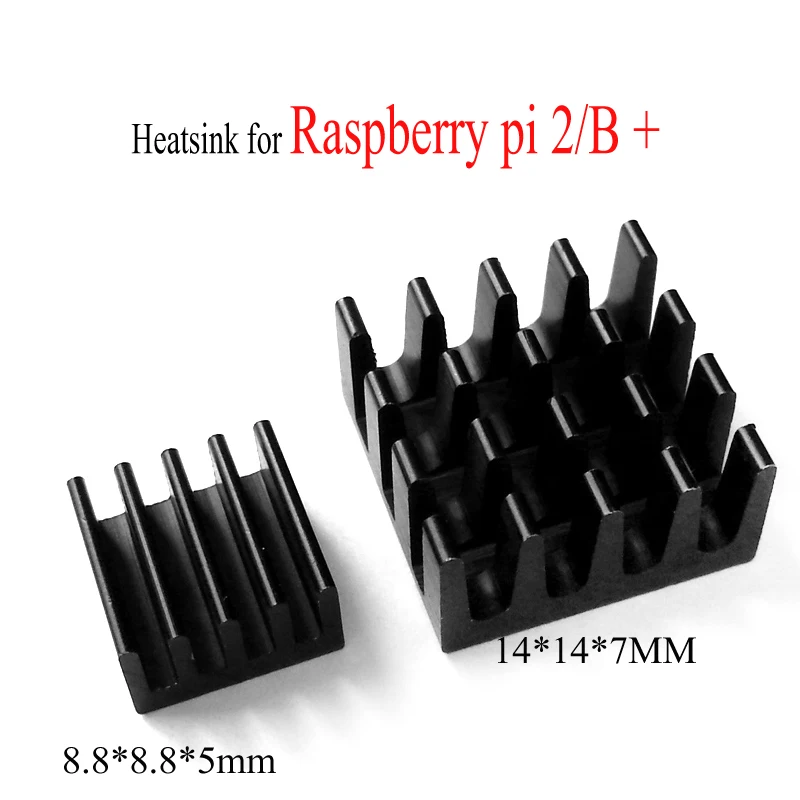 

Free Ship 100PC/Set 2pcs/set cooling raspberry 8.8*8.8*5mm +14*14*7mm heatsink For Raspberry Pi 2/B heatsink raspberry kit