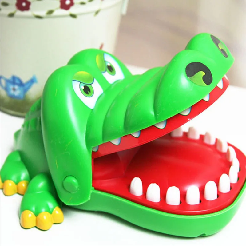 Baby Novelty Gags Toys Children Crocodile Mouth Dentist Bite Finger Game Practical Jokes Kids Creative Funny Toy 15cm