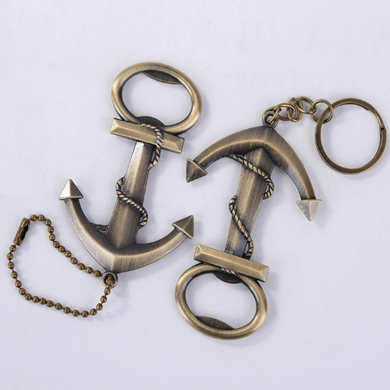 

100pcs/lot Retro Anchor key ring Beer Bottle Opener Keychain opener For Wedding Party favor Accessory