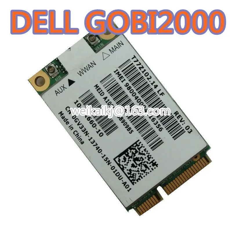 for DW5620 DW5620 GOBI2000 UN2420 3G WWAN Wireless Card GSM / GPRS / UMTS / HSD(U)PA Unlocked 7.2Mbps