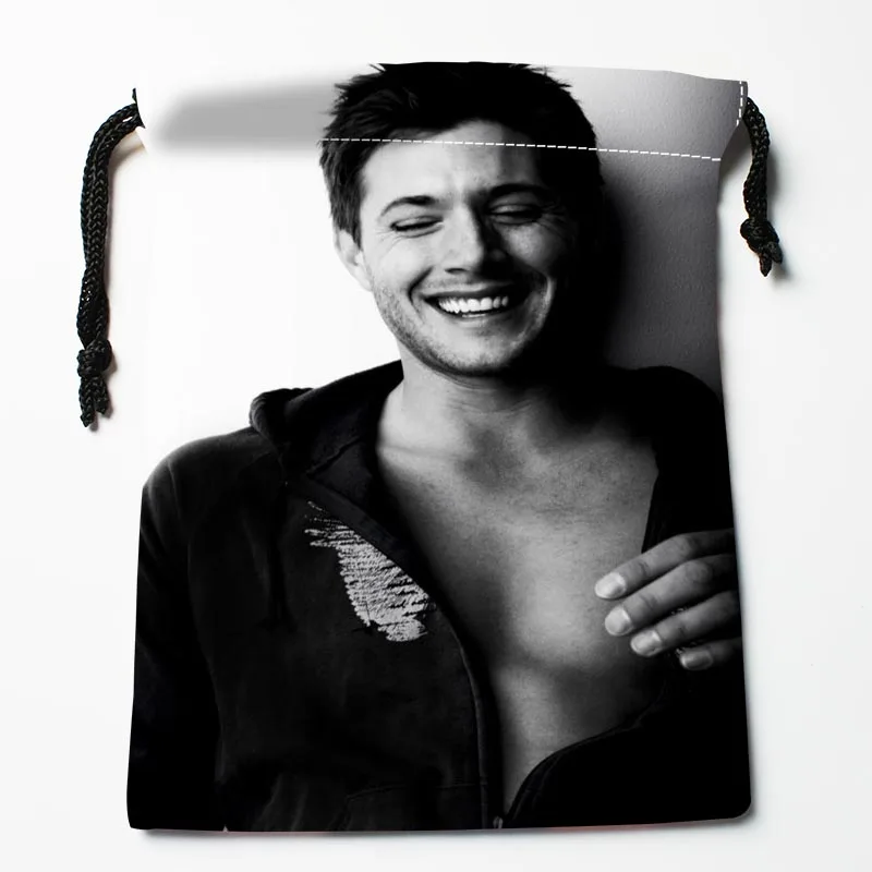 New Custom  jensen ackles  Bags Custom drawstring Bags Printed gift  drawstring bag 18*22cm Compression Type Bags