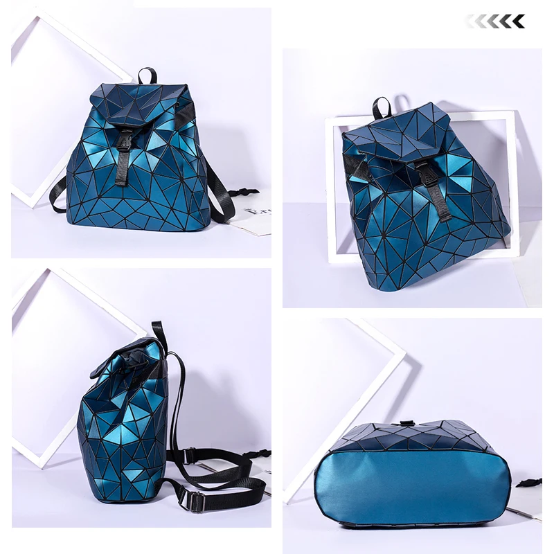 2023 New Women Backpack Fashion Holographic Bao Backpacks Female Student Geometry Bag Woman\'S Travel Bags Shopping Backpack