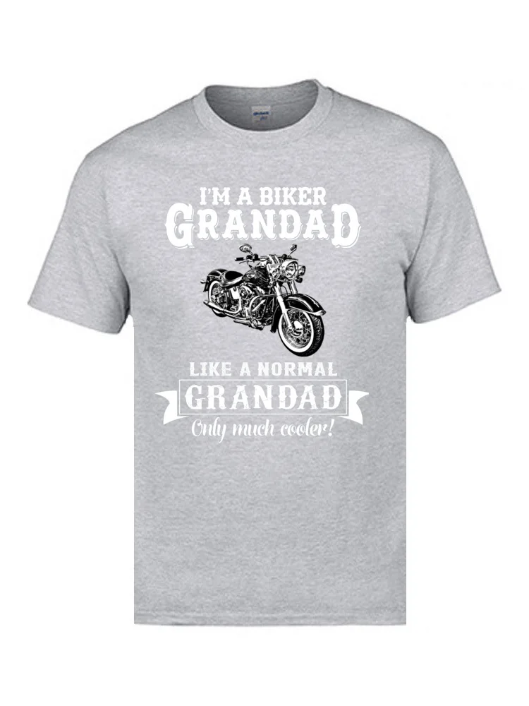 Grandad Biker Black T Shirt Motorcycle Vintage Designers Men\'s Cotton Tshirts 3D Motorbiker Autocycle Tee Shirt Father\'s Day