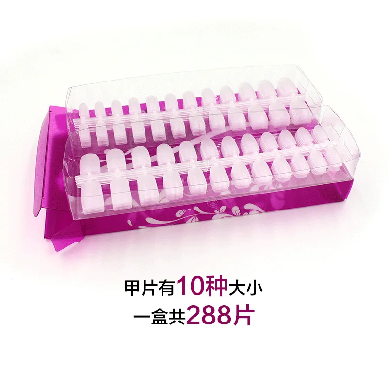 288pcs Clear Scrub Matte False Nails Tips 10Sizes Nails Extension Full Cover Fake Nail Art Tip Manicures Tools