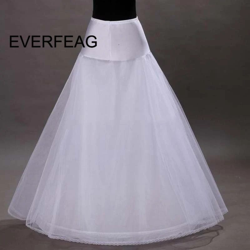 100% Elastische Taille Vrouwen Een Lijn Tulle Wedding Bridal Petticoat Lace Trim Onderrok Hoepelrokken Voor Lange Trouwjurk