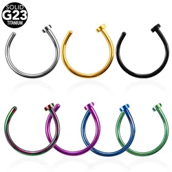 1PC ASTM-F136 Implant Titanium Nose Piercing 20G 18G Nostril Pircings Nariz Clip on Lip Ring Earrings Goth Nose Rings for Women