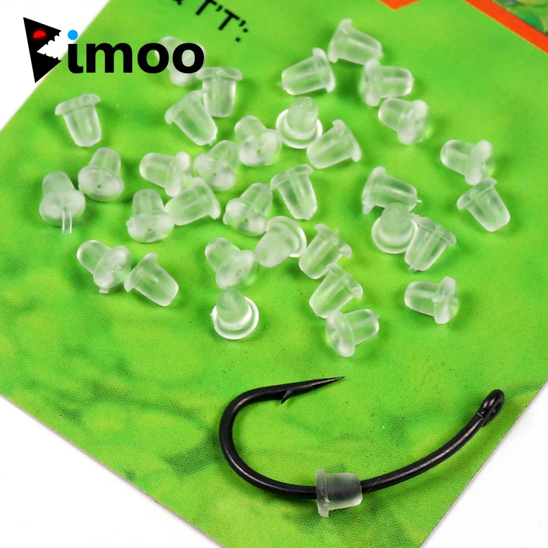 Bimoo 300 PCS /Lot Clear Rubber Stops Shank Hook Stopper Buffer Carp fishing Hair Rigs for Pop Up Set