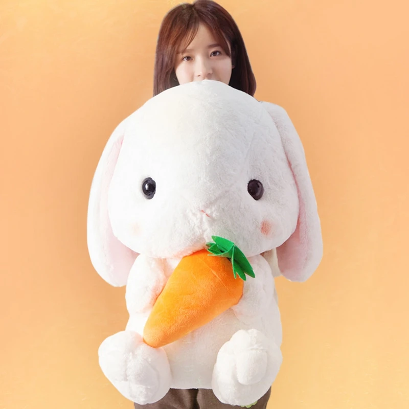 Dorimytrader 30'' / 75cm Giant Rabbit Toy Stuffed Soft Plush Lovely Cartoon Bunny Doll 2 Models Nice Gift Free Shipping DY60478