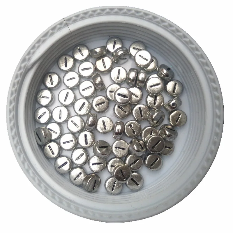 Wholesale 3600PCS/Lot 4*7MM Flat Round Coin Shape No 1 Printing Beads Wholesale Price Plastic Acrylic Letter Beads