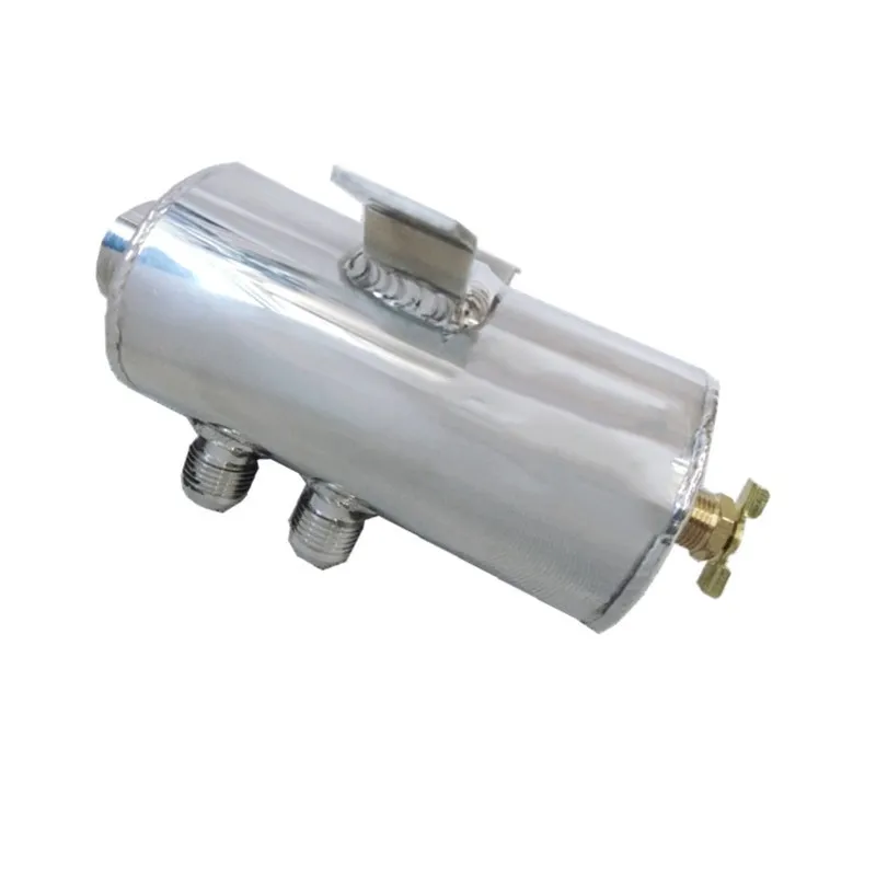 SPSLD Universal 0.75L Brushed Baffled Oil Catch Tank Can with Breather Filter Aluminum 10 AN Round Can Oil Catch Can