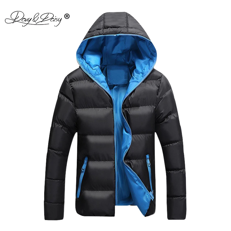 DAVYDAISY 2019 New Arrival Man Parkas Winter Men Jackets Hooded Warm Thin Coat Brand Fashion Autumn Male Jacket S-4XL JK082