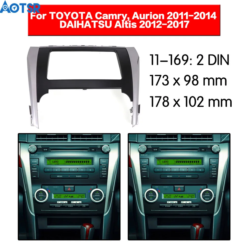 

2 din Car Radio Fascia frame For TOYOTA Camry for DAIHATSU Altis trim Dash Facia Panel Stereo Audio Bezel dash Mount CD DVD