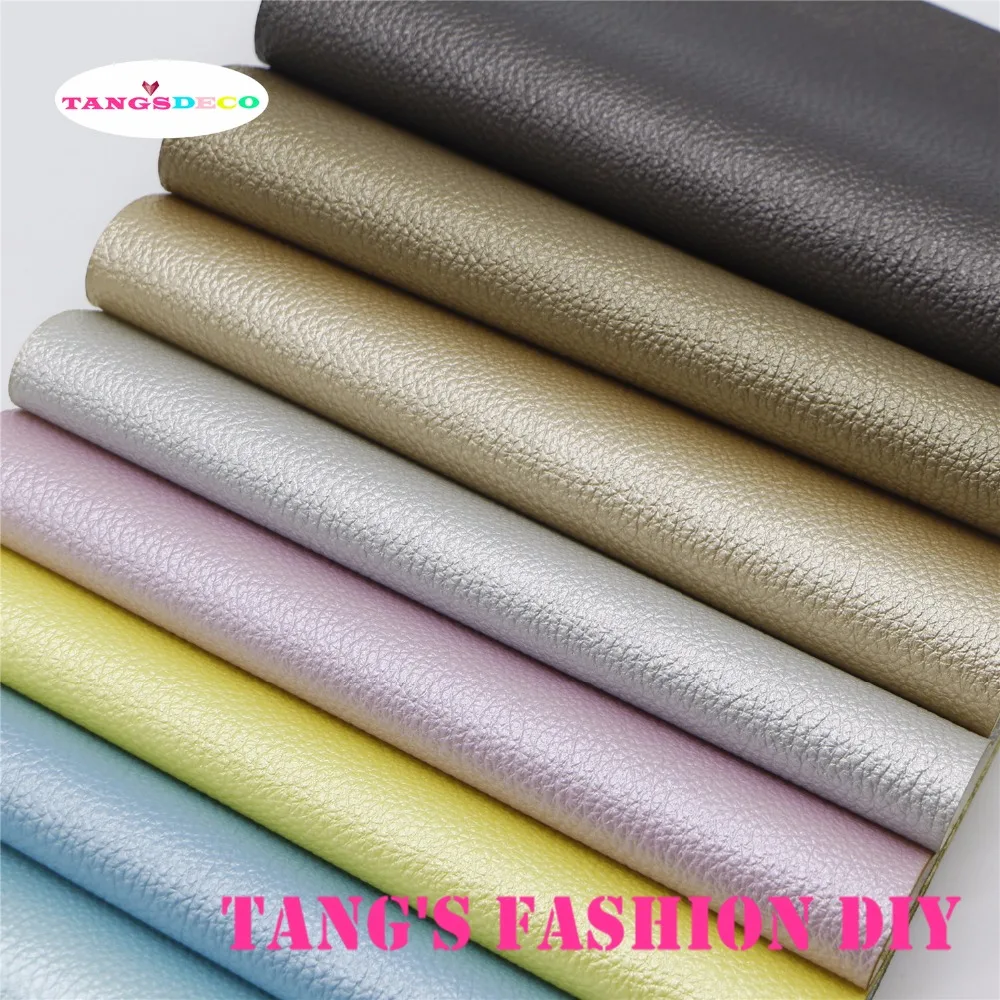 11PCS--High Quality DIY Light Color Pearl Embossed Synthetic Faux PU Leather set