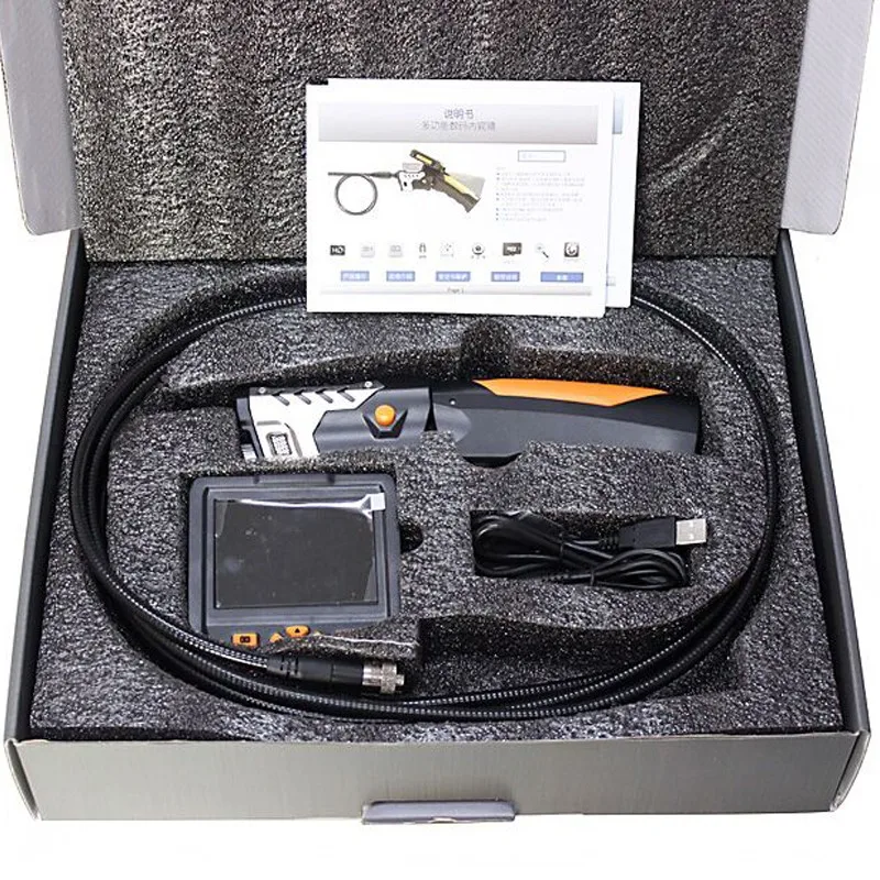 Portable Digital Video Recording Endoscope with 3.5 Inch Full Color LCD Screen 8.2mm Diameter Slim Probe with 6 Adjustable LED