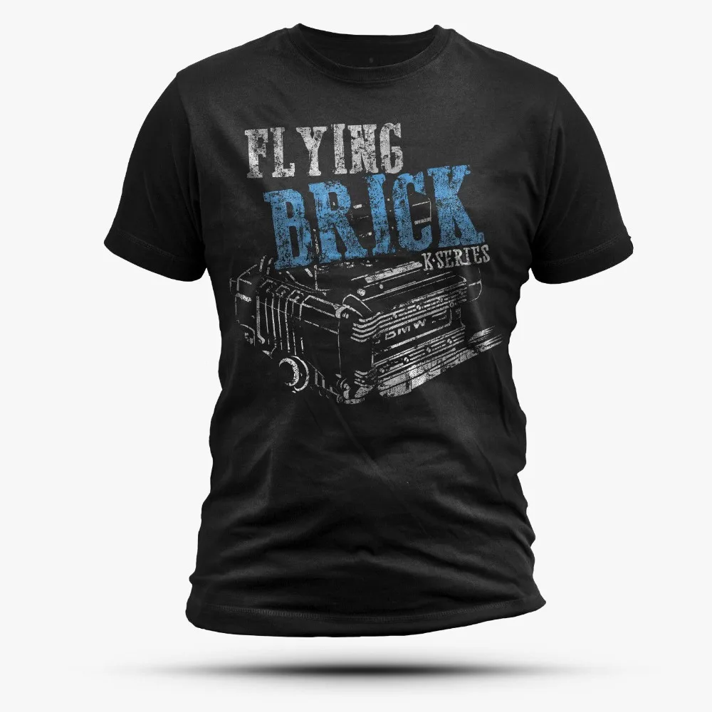 

Flying Brick Black Motorcycle T-Shirt K-Series Motorrad K100 K75 K1 Cafe Raceron Sale New Fashion Summer Print T Shirt Men