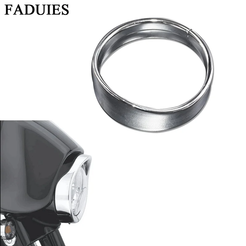 FADUIES For Harley Sportster 883 XL883 1200 Low XL1200L Dyna Softail Iron 883 XL 5 3/4 in. Visor Style Headlamp Trim Ring