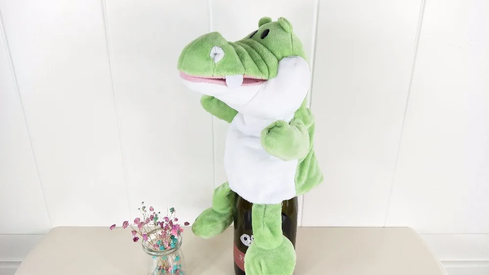 Children Green Crocodile Mouth Active Plush Toy Stuffed Hand Puppet