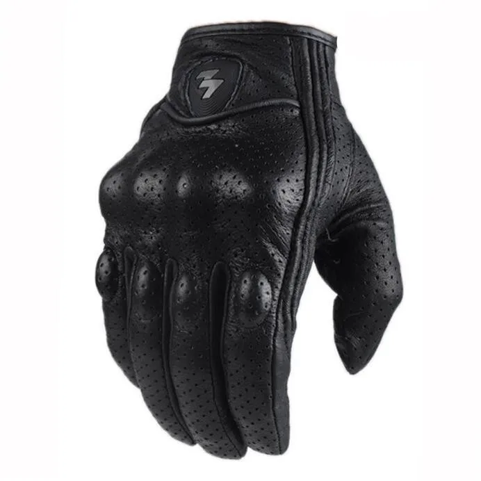 

Touch Screen Real Leather Motorcycle Skidproof Hard Knuckle Full Finger Gloves Protective Gear for Outdoor Sports Motocross ATV