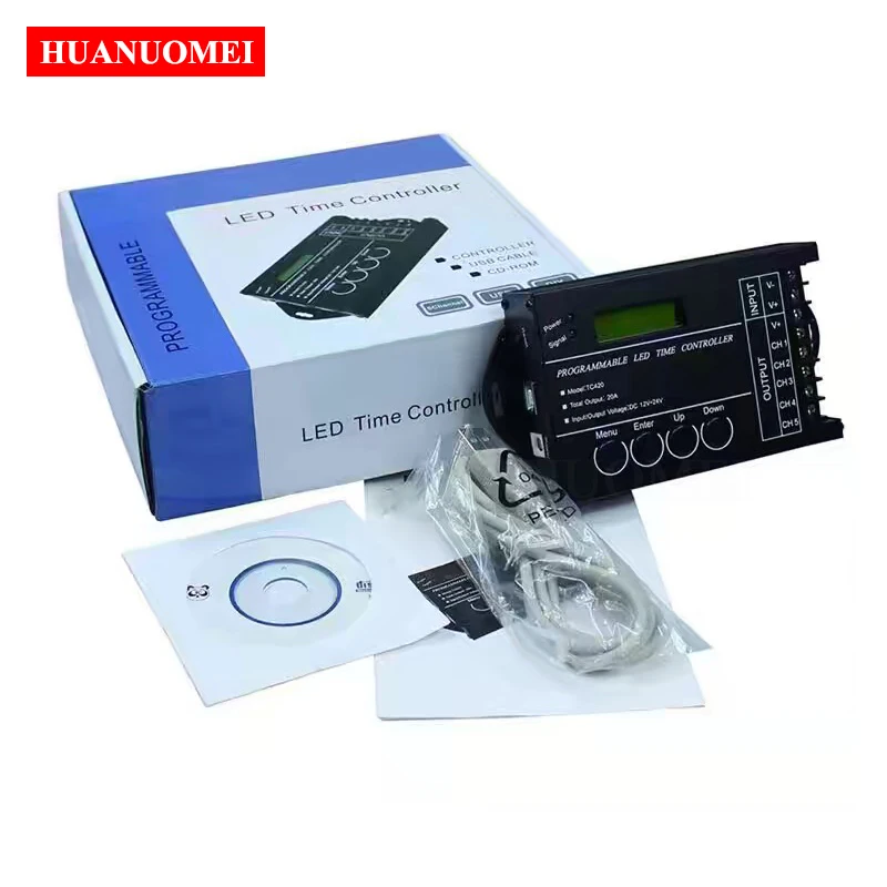 TC420 LED Time Controller Aquarium Lighting Timer Programmable Dimmer Timer with USB Cable and CD-Rom RGB or Single Color Light