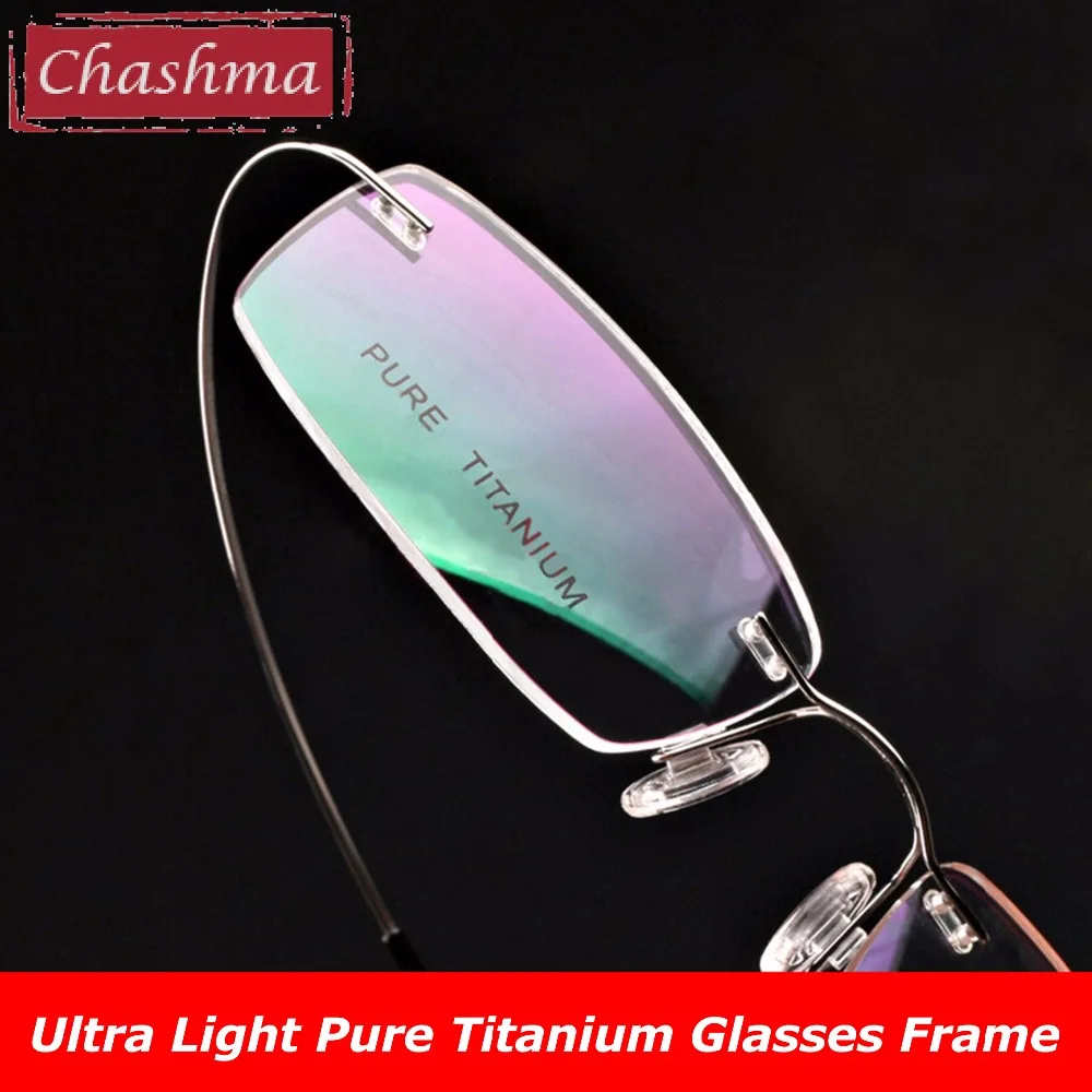 Chashma Occhiali armacao para oculos de grau Senza Telaio In Titanio Occhiali Da Vista Telaio Dell\'ottica Montature Per Occhiali per Le Donne e Gli