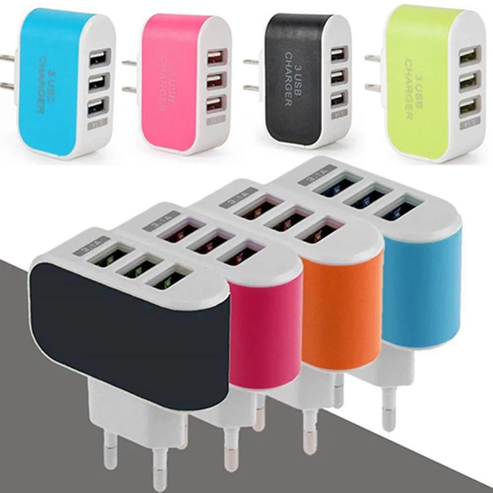 3.1A Triple USB Charger 3 Port Wall Home Travel AC Charger Adapter for iPhone-Samsung Fast Charger phone быстрая зарядка зарядка