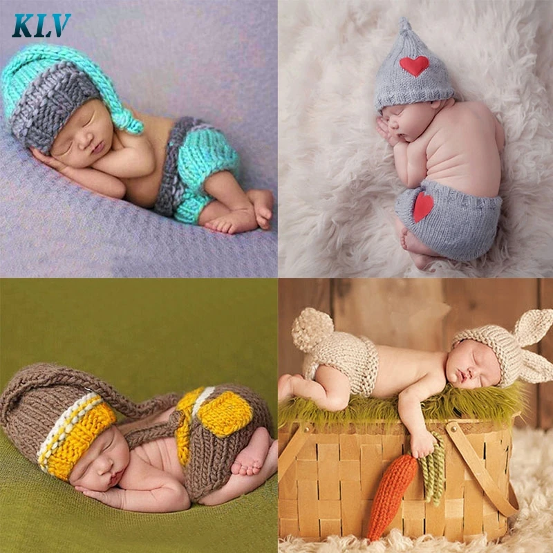 Hot Selling Newborn Baby Boys Girls Cute Crochet Knit Costume Prop Outfits Photo Photography #330