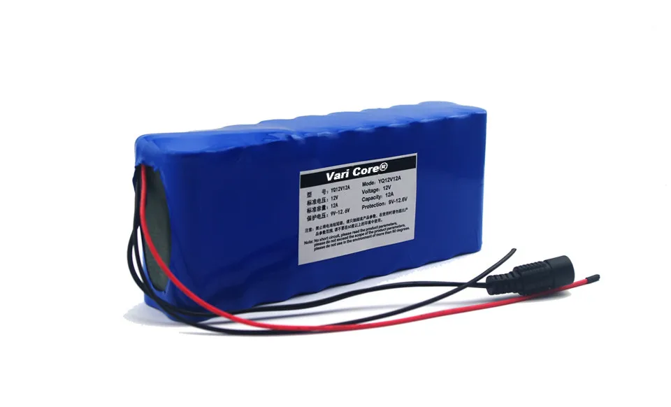 12v 18650 Lithium-ion Battery Pack 12A Protection plate 12000mAh Hunting lamp xenon Fishing Lamp USE+12.6v 3A charger