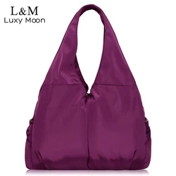 Women Handbag Casual Large Shoulder Bag Nylon Tote Famous Brand Purple Handbags Mummy Diaper Bags Waterproof bolsas Black XA287H