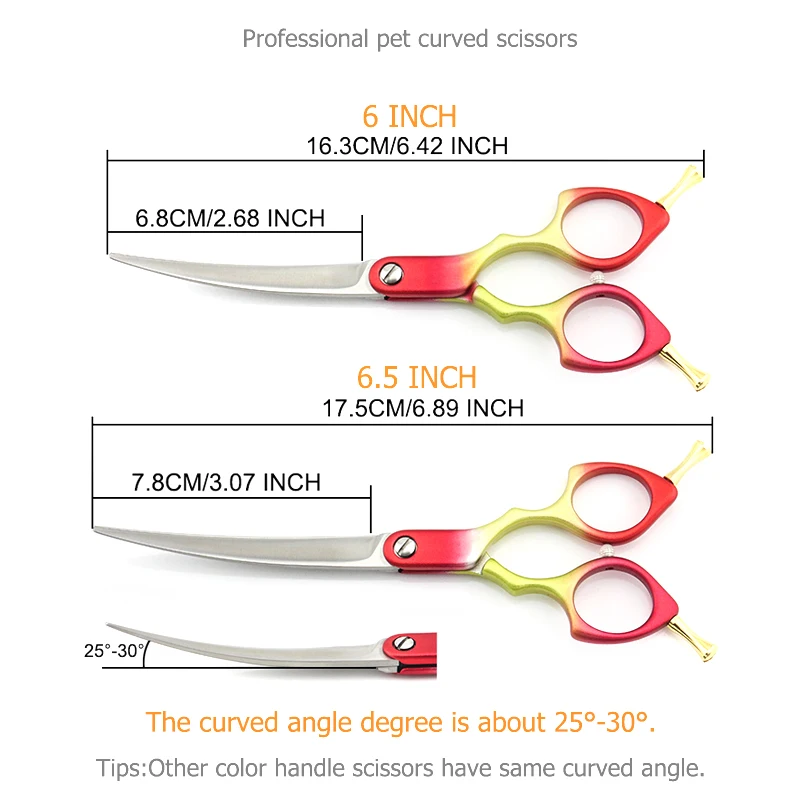 Professional Dog Grooming Scissors Curved Dog Grooming Shears Pet Scissors 6 Inch 6.5 Inch Cat Curved Scissors Super JP440C