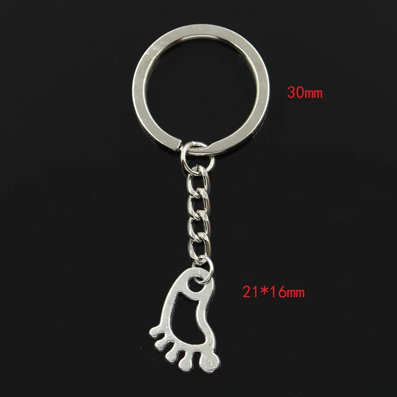 New Fashion Keychain 22x14mm Hollow Foot Feet Pendants DIY Men Jewelry Car Key Chain Ring Holder Souvenir For Gift