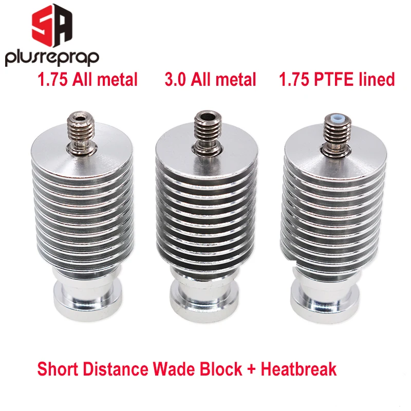 V6 Heat Sink Short Distance J-head Hotend All Metal Wade Block with Heat Break for 1.75mm 3.0mm Filament 3D Printer Parts