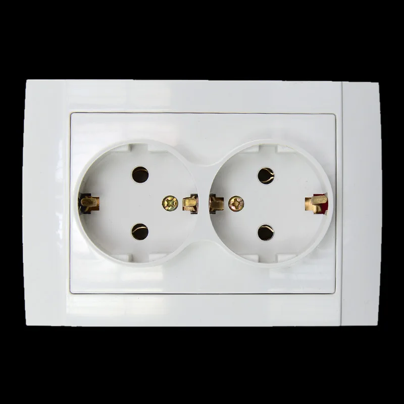 118mm type European German standard double wall power outlet CE certified ABS material socket EU-8012